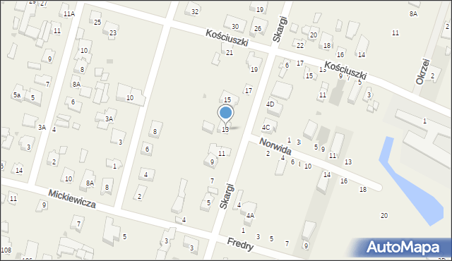 Blizne Jasińskiego, Skargi Piotra, ks., 13, mapa Blizne Jasińskiego