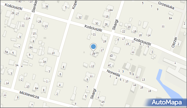 Blizne Jasińskiego, Skargi Piotra, ks., 15, mapa Blizne Jasińskiego