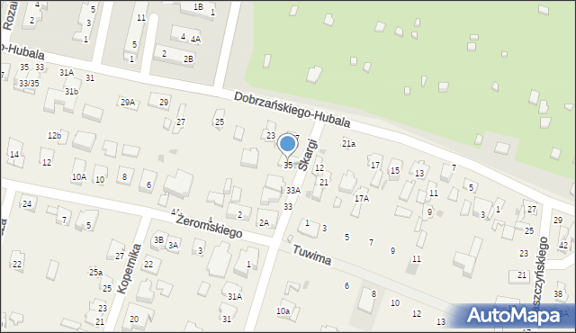 Blizne Jasińskiego, Skargi Piotra, ks., 35, mapa Blizne Jasińskiego