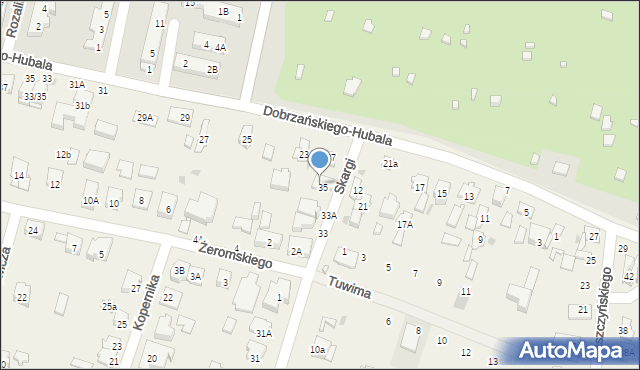Blizne Jasińskiego, Skargi Piotra, ks., 35a, mapa Blizne Jasińskiego