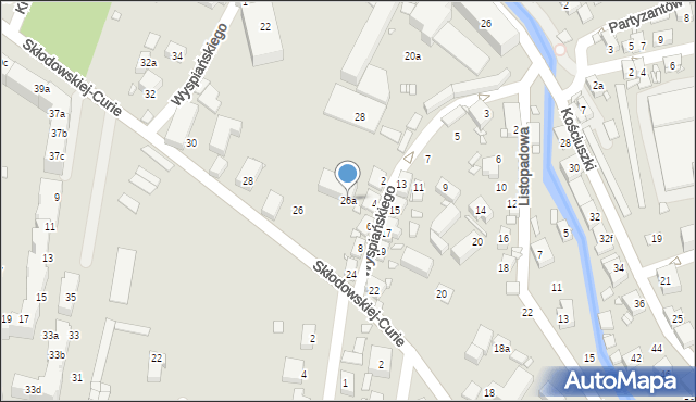 Bogatynia, Skłodowskiej-Curie Marii, 26a, mapa Bogatynia