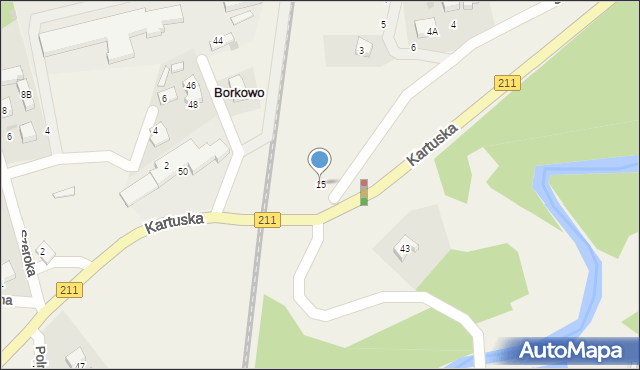 Borkowo, Skarpowa, 15, mapa Borkowo