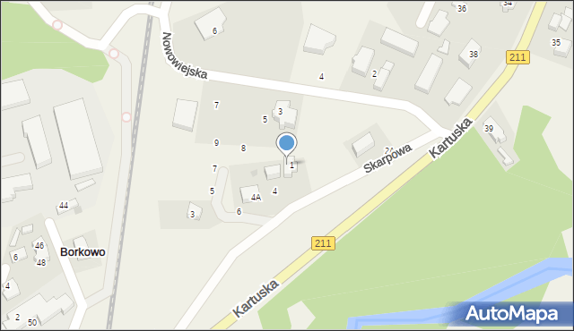 Borkowo, Skarpowa, 2, mapa Borkowo