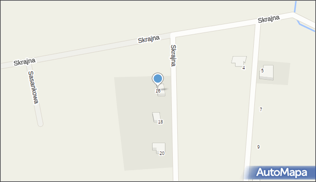 Borzyszewo, Skrajna, 16, mapa Borzyszewo