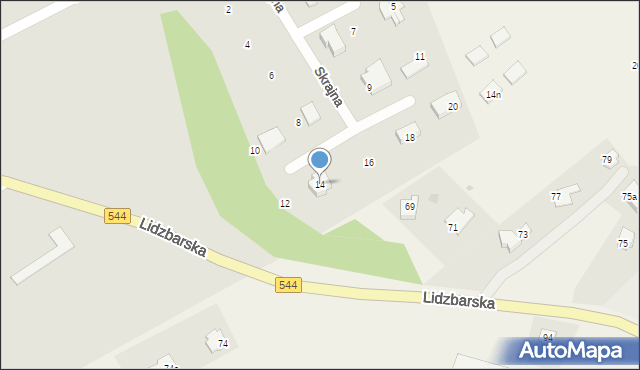 Brodnica, Skrajna, 14, mapa Brodnica