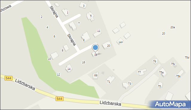 Brodnica, Skrajna, 18, mapa Brodnica