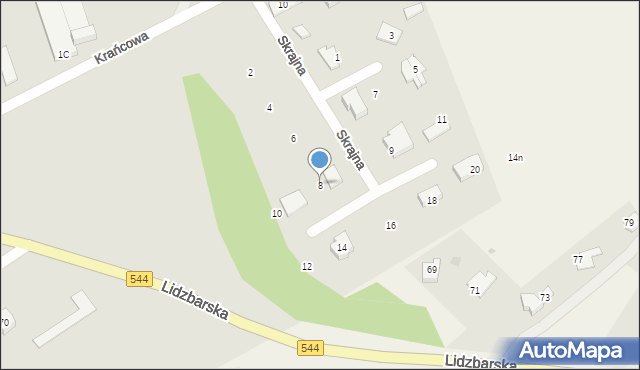 Brodnica, Skrajna, 8, mapa Brodnica