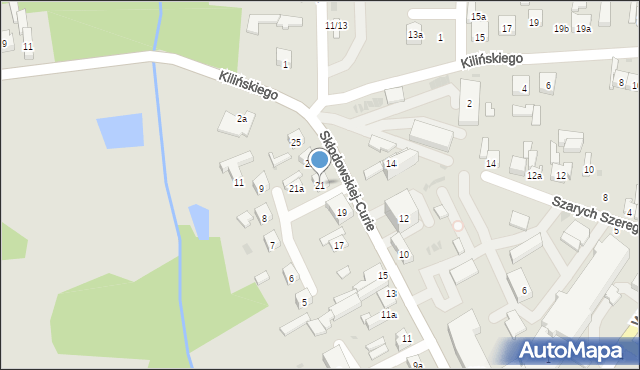 Brzeziny, Skłodowskiej-Curie Marii, 21, mapa Brzeziny