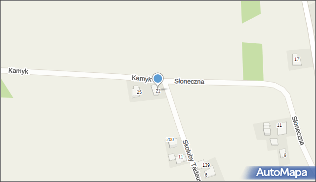 Brzoskwinia, Skołuby Tadeusza, 21, mapa Brzoskwinia