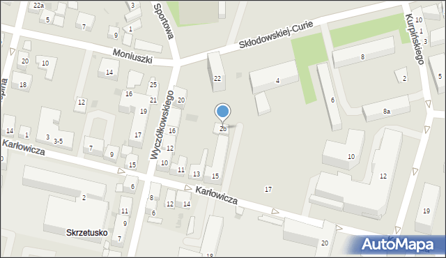 Bydgoszcz, Skłodowskiej-Curie Marii, 2b, mapa Bydgoszczy