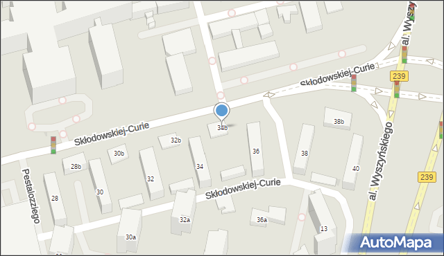 Bydgoszcz, Skłodowskiej-Curie Marii, 34b, mapa Bydgoszczy