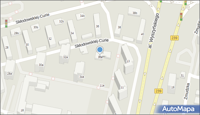 Bydgoszcz, Skłodowskiej-Curie Marii, 36a, mapa Bydgoszczy