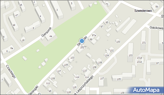 Bydgoszcz, Skorupki Ignacego Jana, ks., 101, mapa Bydgoszczy