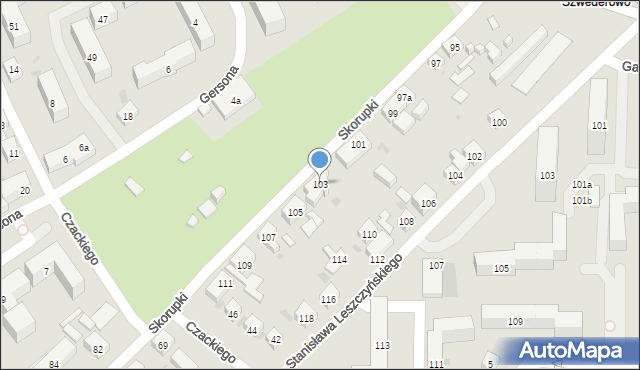 Bydgoszcz, Skorupki Ignacego Jana, ks., 103, mapa Bydgoszczy