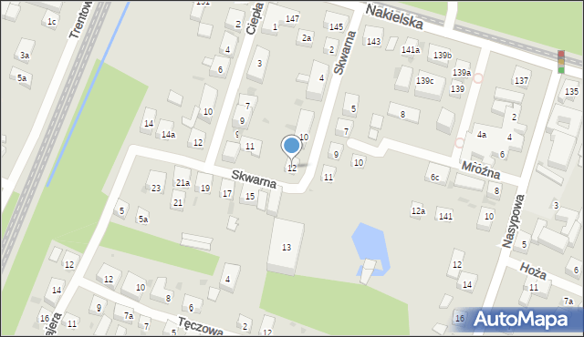 Bydgoszcz, Skwarna, 12, mapa Bydgoszczy