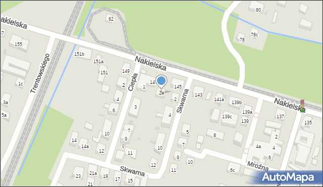 Bydgoszcz, Skwarna, 2a, mapa Bydgoszczy