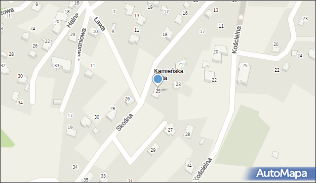 Bystra, Skośna, 25, mapa Bystra