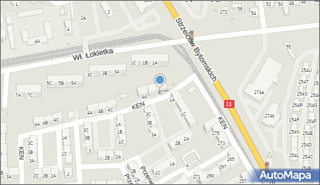 Bytom, Skwer Na Stroszku, 4C, mapa Bytomia