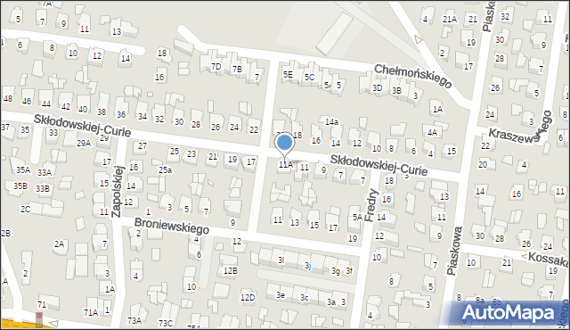 Chełm, Skłodowskiej-Curie Marii, 11A, mapa Chełma