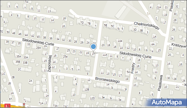 Chełm, Skłodowskiej-Curie Marii, 17, mapa Chełma