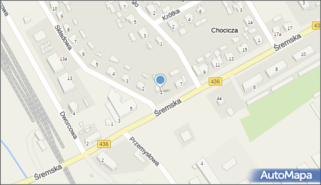 Chocicza, Składowa, 1, mapa Chocicza