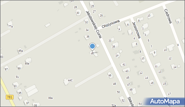 Chrzanów, Skłodowskiej-Curie Marii, 40, mapa Chrzanów
