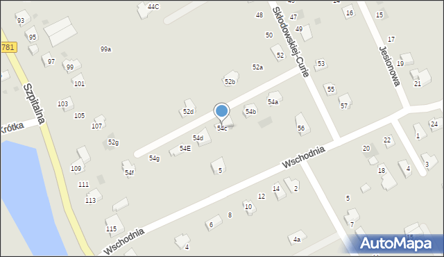 Chrzanów, Skłodowskiej-Curie Marii, 54c, mapa Chrzanów