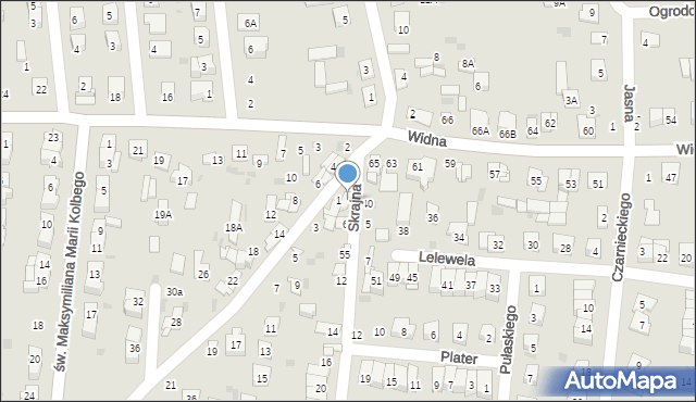 Ciechanów, Skrajna, 4, mapa Ciechanów