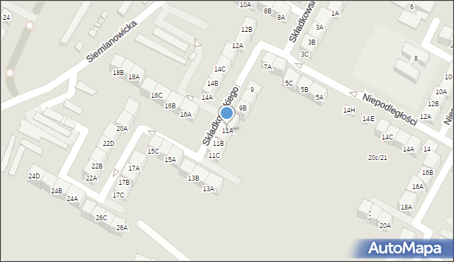 Czeladź, Składkowskiego, 11A, mapa Czeladź