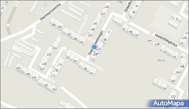 Czeladź, Składkowskiego, 11B, mapa Czeladź