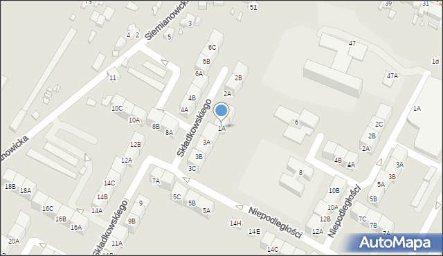Czeladź, Składkowskiego, 1A, mapa Czeladź