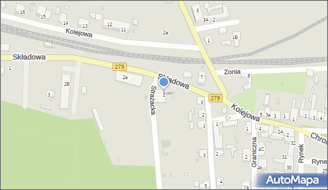 Czerwieńsk, Składowa, 2, mapa Czerwieńsk