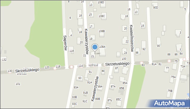 Częstochowa, Skrzetuskiego, 112, mapa Częstochowy