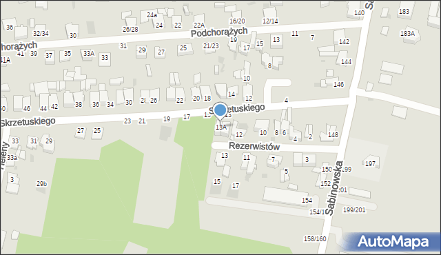 Częstochowa, Skrzetuskiego, 13A, mapa Częstochowy