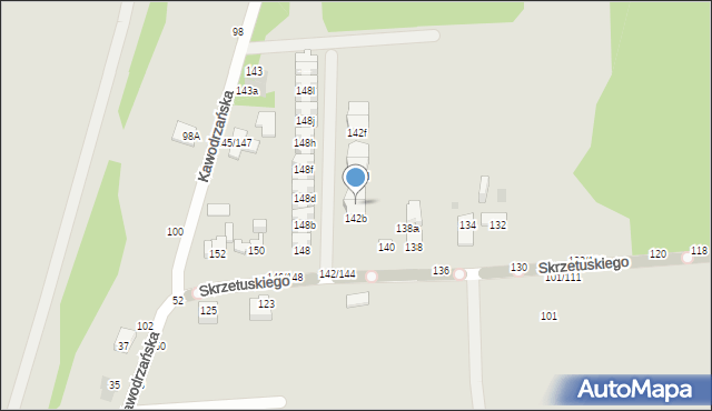 Częstochowa, Skrzetuskiego, 142c, mapa Częstochowy