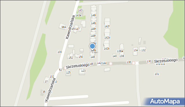Częstochowa, Skrzetuskiego, 148a, mapa Częstochowy
