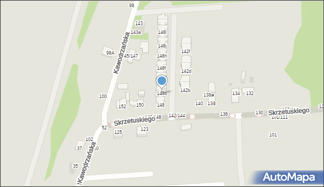 Częstochowa, Skrzetuskiego, 148b, mapa Częstochowy