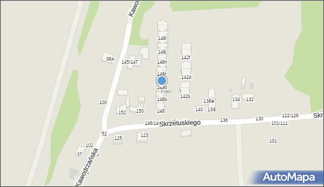 Częstochowa, Skrzetuskiego, 148c, mapa Częstochowy