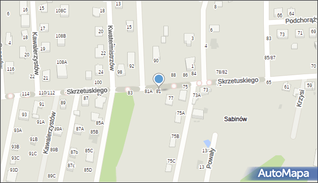 Częstochowa, Skrzetuskiego, 81, mapa Częstochowy