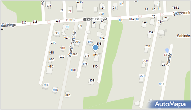 Częstochowa, Skrzetuskiego, 85C, mapa Częstochowy