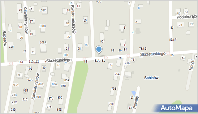 Częstochowa, Skrzetuskiego, 90/92, mapa Częstochowy