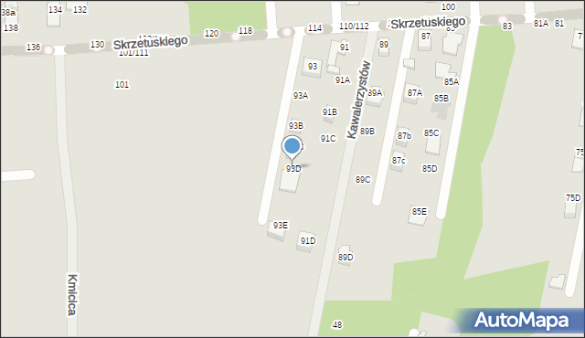 Częstochowa, Skrzetuskiego, 93D, mapa Częstochowy