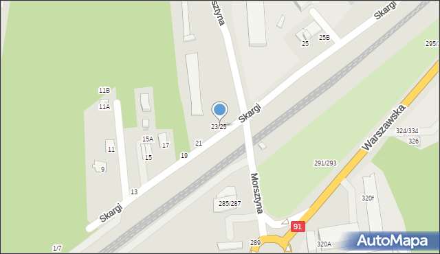 Częstochowa, Skargi Piotra, ks., 23/25, mapa Częstochowy