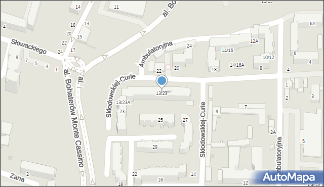 Częstochowa, Skłodowskiej-Curie Marii, 13/23, mapa Częstochowy
