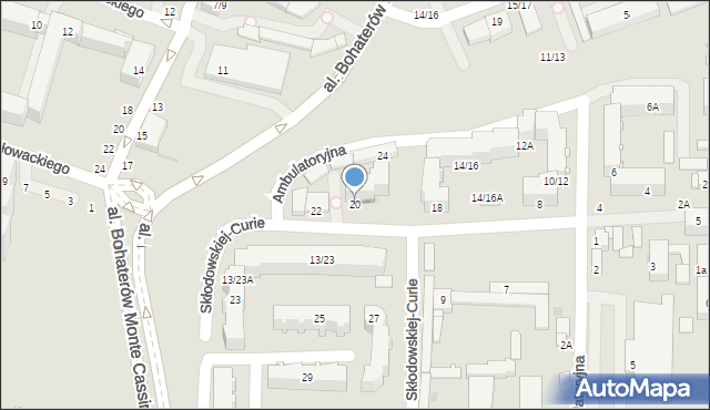 Częstochowa, Skłodowskiej-Curie Marii, 20, mapa Częstochowy