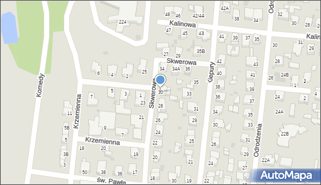 Częstochowa, Skwerowa, 30, mapa Częstochowy