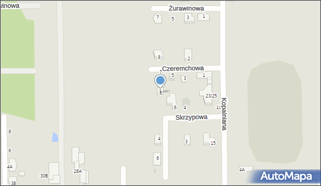 Częstochowa, Skrzypowa, 8, mapa Częstochowy