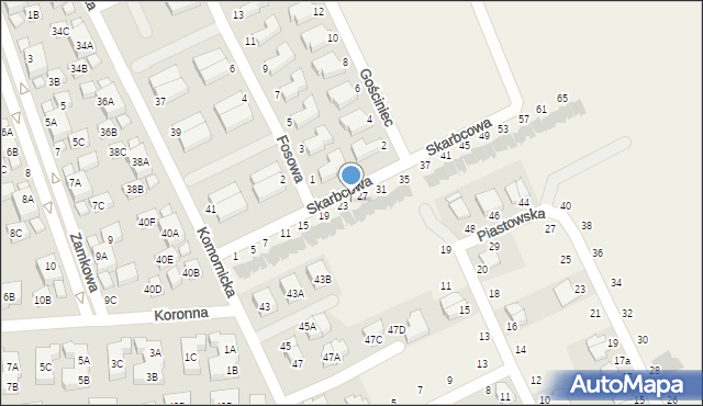 Dąbrówka, Skarbcowa, 25, mapa Dąbrówka