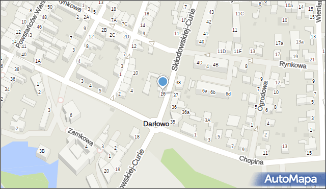 Darłowo, Skłodowskiej-Curie Marii, 16, mapa Darłowo