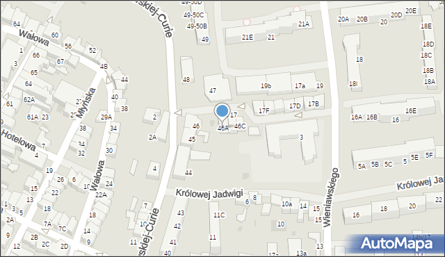 Darłowo, Skłodowskiej-Curie Marii, 46A, mapa Darłowo